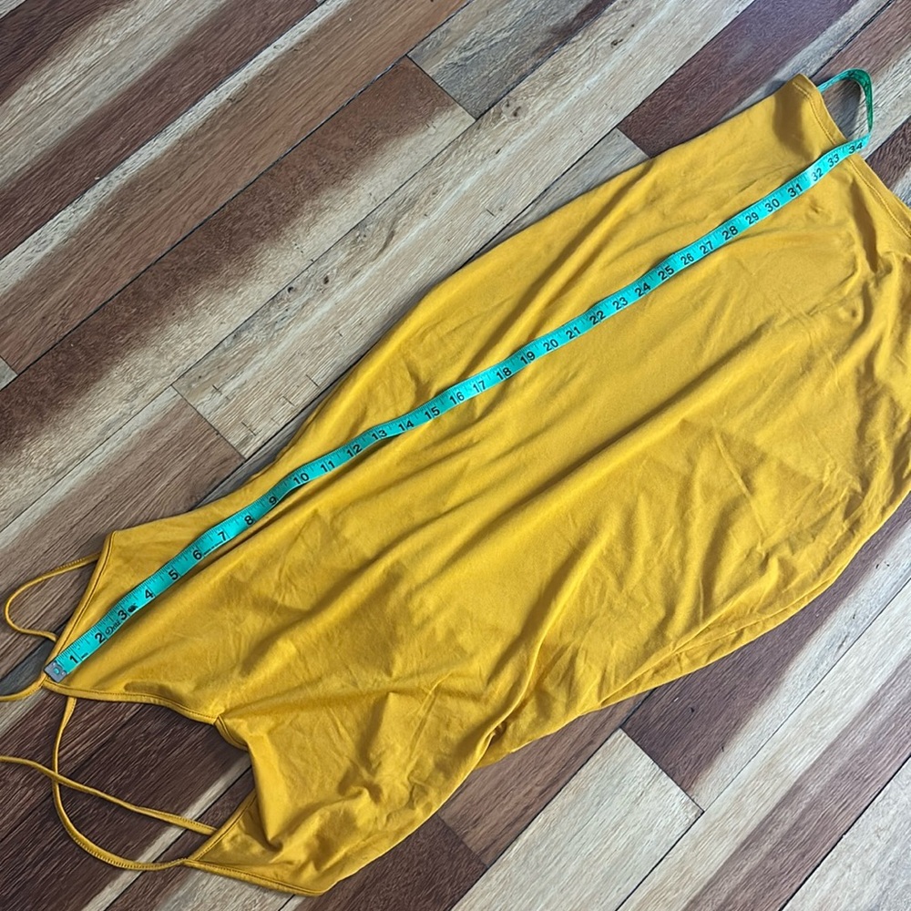 Elegant Mustard Halter Dress - Picture 7 of 7